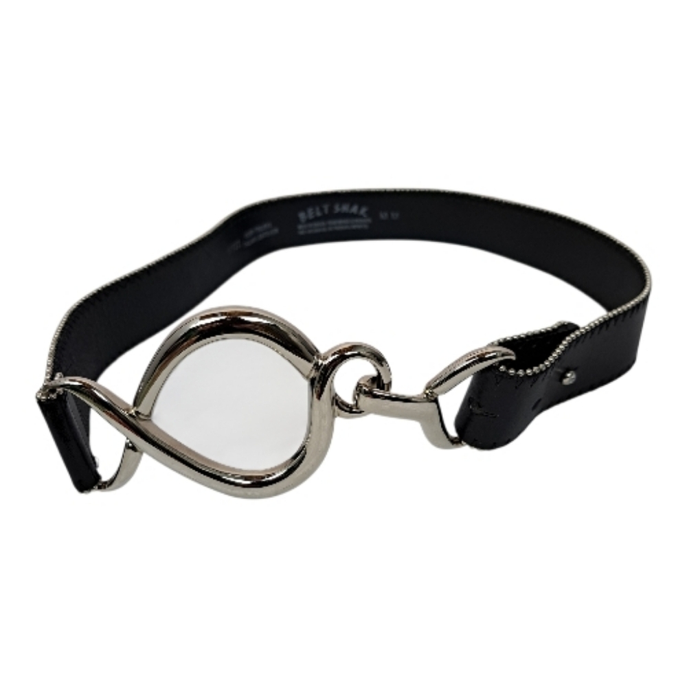 Belt Shak Italian Leather Belt with Silver Hook Buckle